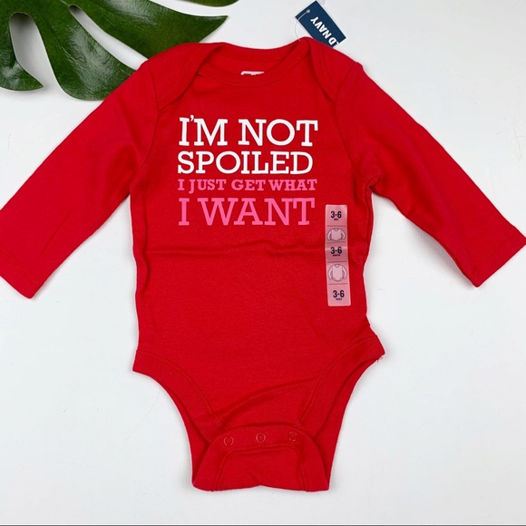 Old Navy Other - New Old Navy I’m Not Spoiled Bodysuit Red Girls 3-6 Months